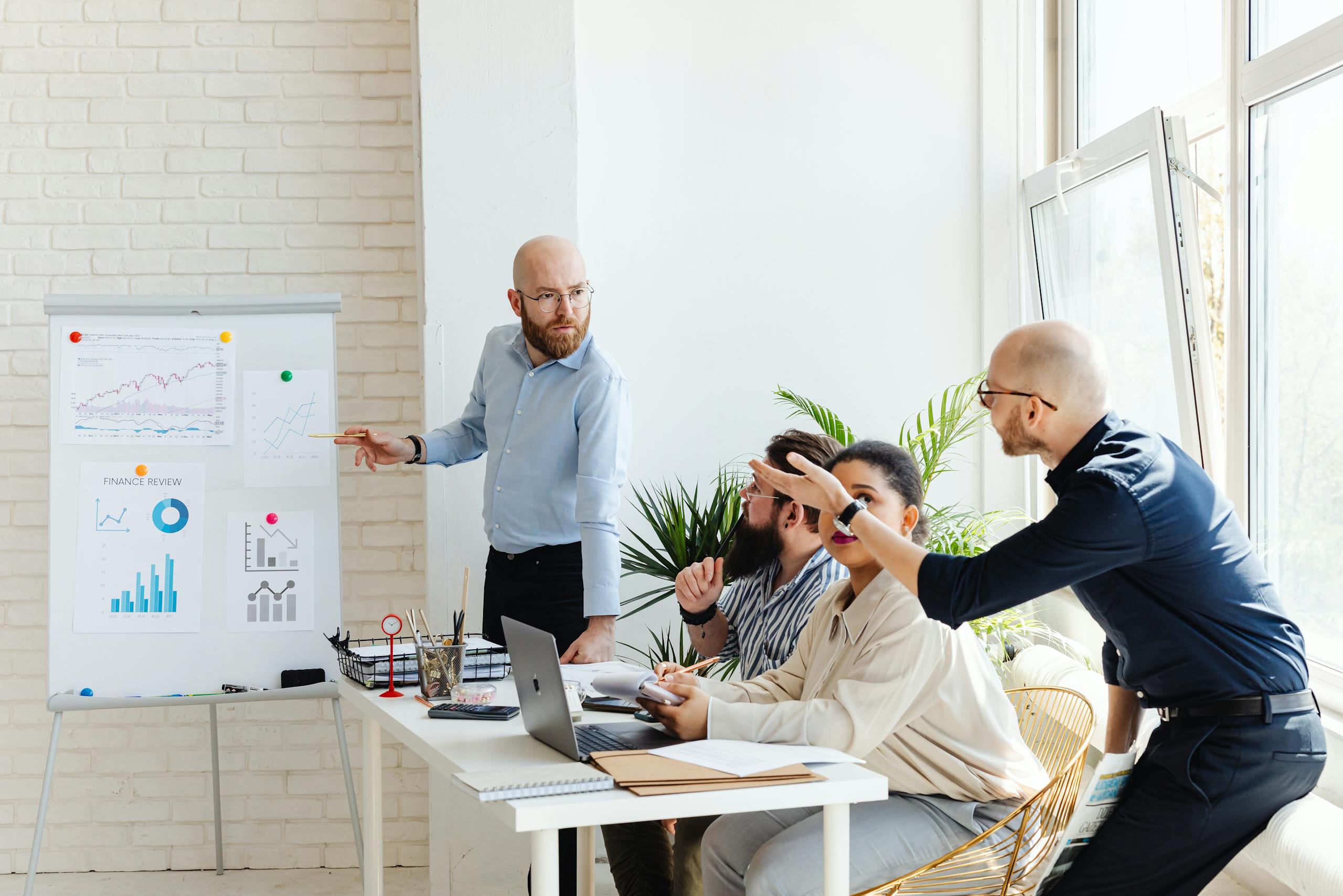 Man Making a Presentation in an Office