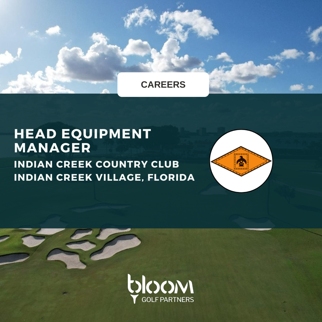 HEAD EQUIPMENT MANAGER – INDIAN CREEK COUNTRY CLUB